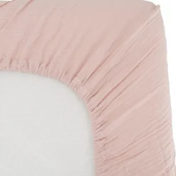 Drap housse en gaze de coton vieux rose (70 x 140 cm)|Domiva