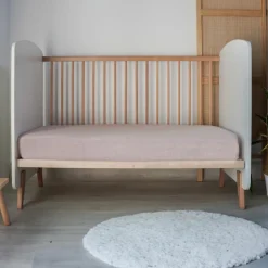 Drap housse en gaze de coton vieux rose (60 x 120 cm)|Domiva Clearance