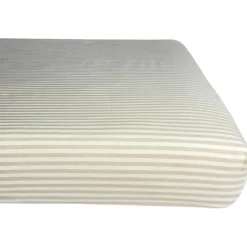 Drap housse percale de coton Rayé Lin (60 x 120 cm)|Kadolis