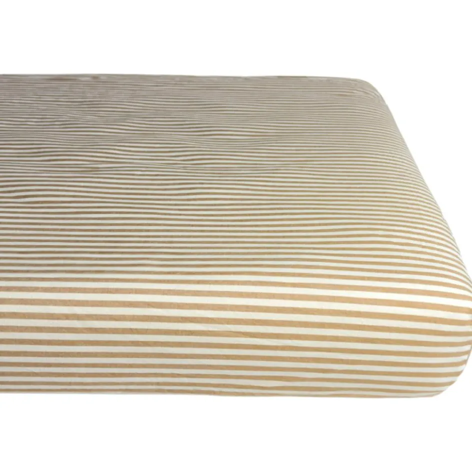 Drap housse percale de coton Rayé Ambre (60 x 120 cm)|Kadolis Outlet
