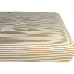 Kadolis Drap housse percale de coton Rayé Ambre (70 x 140 cm)