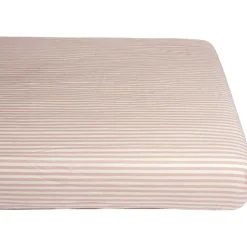 Kadolis Drap housse percale de coton Rayé Peach (60 x 120 cm)