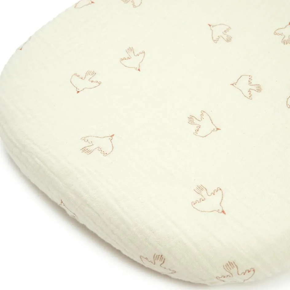 Drap housse pour couffin Brown Hoshi Birds Wabi-sabi (40x80 cm)|Nobodinoz