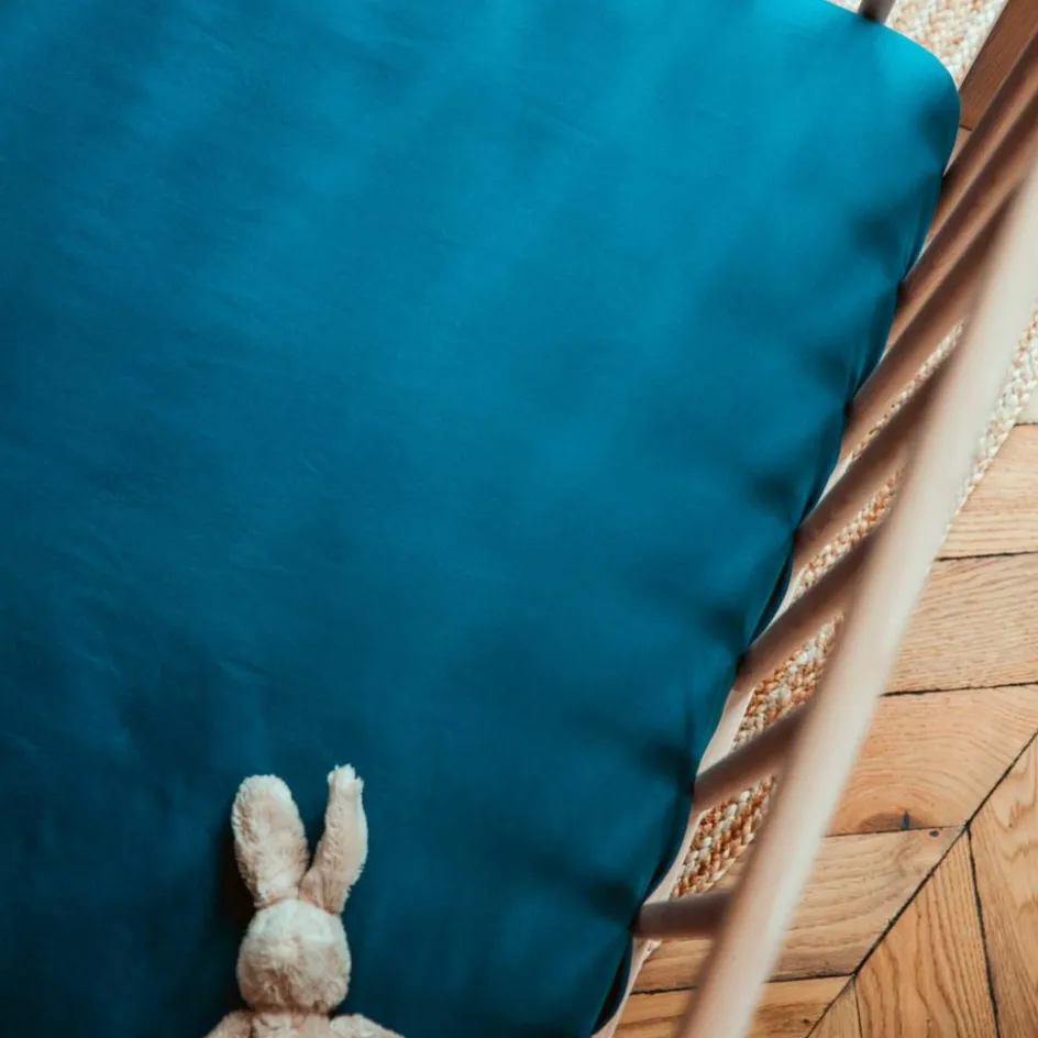 Drap housse pur coton Bleu nuit (70 x 140 cm)|Kadolis Outlet