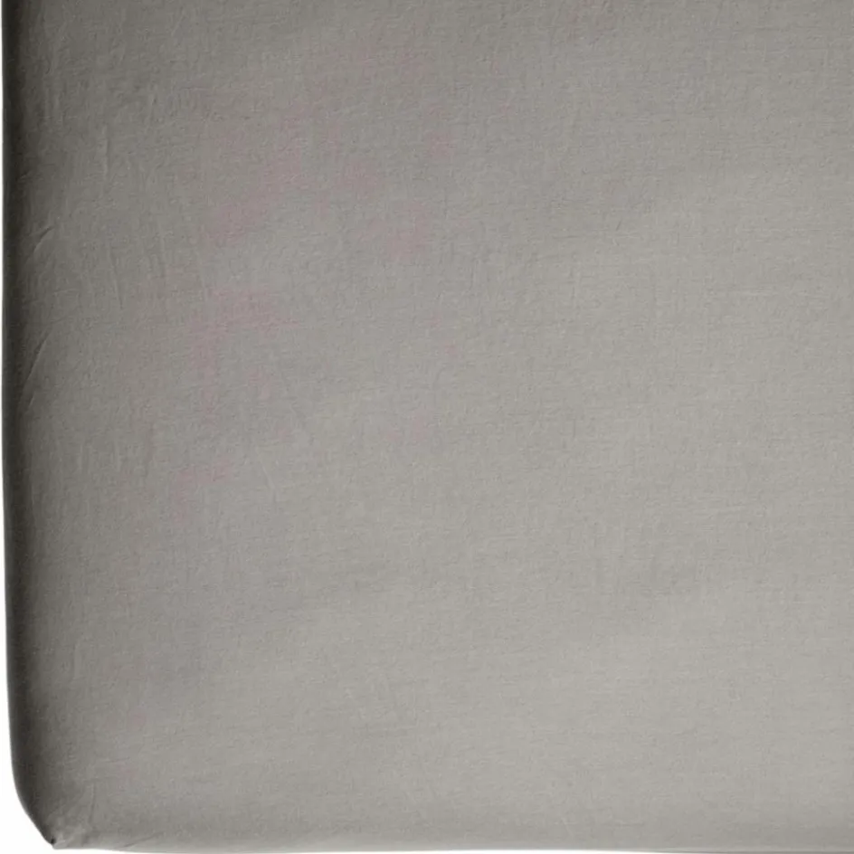 Drap housse pur coton Gris tourterelle (60 x 120 cm)|Kadolis Discount