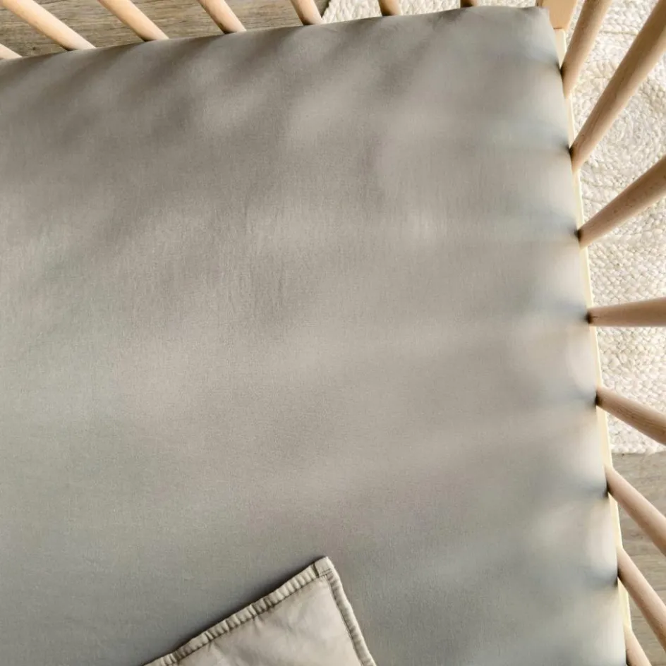 Drap housse pur coton Gris tourterelle (60 x 120 cm)|Kadolis Discount