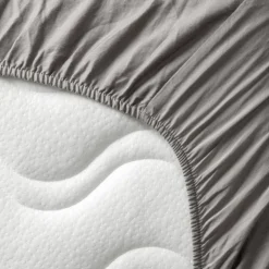 Drap housse pur coton Gris tourterelle (60 x 120 cm)|Kadolis Discount