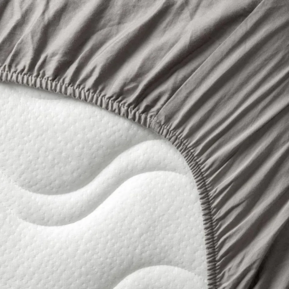 Drap housse pur coton Gris tourterelle (60 x 120 cm)|Kadolis Discount