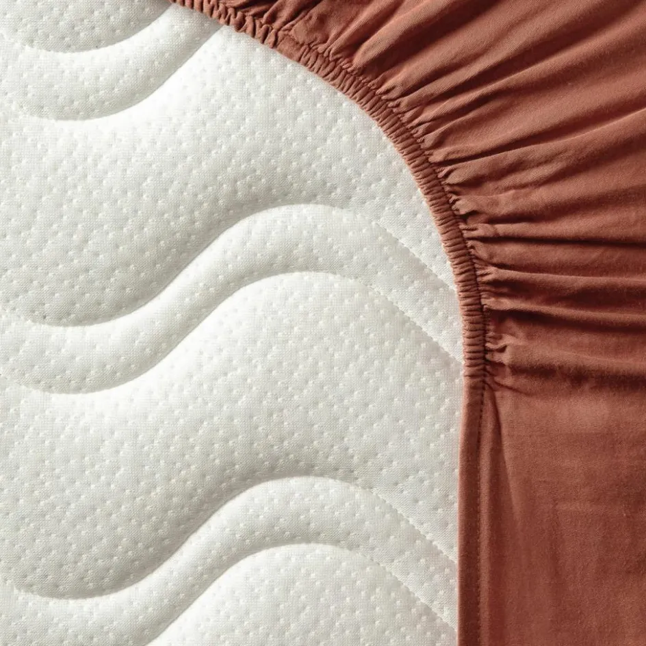 Drap housse pur coton Terracotta (70 x 140 cm)|Kadolis Online