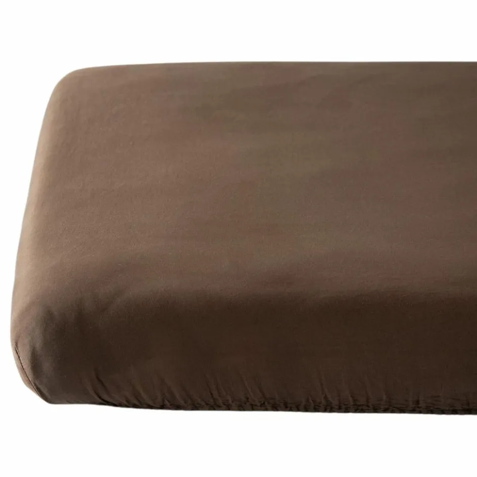 Discount Kadolis Drap housse Satin Brun (70 x 140 cm)