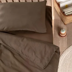 Discount Kadolis Drap housse Satin Brun (70 x 140 cm)