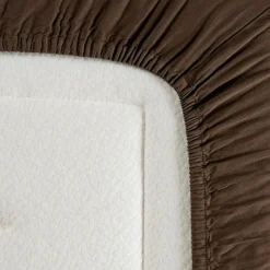 Discount Kadolis Drap housse Satin Brun (70 x 140 cm)