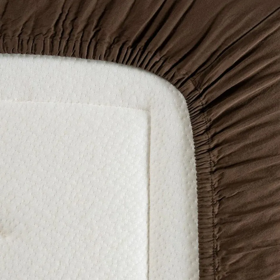 Discount Kadolis Drap housse Satin Brun (70 x 140 cm)