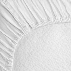 Drap housse satin de coton bio Blanc craie (70 x 140 cm)|Kadolis Discount