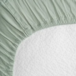 Drap housse satin de coton bio Tilleul (60 x 120 cm)|Kadolis Sale