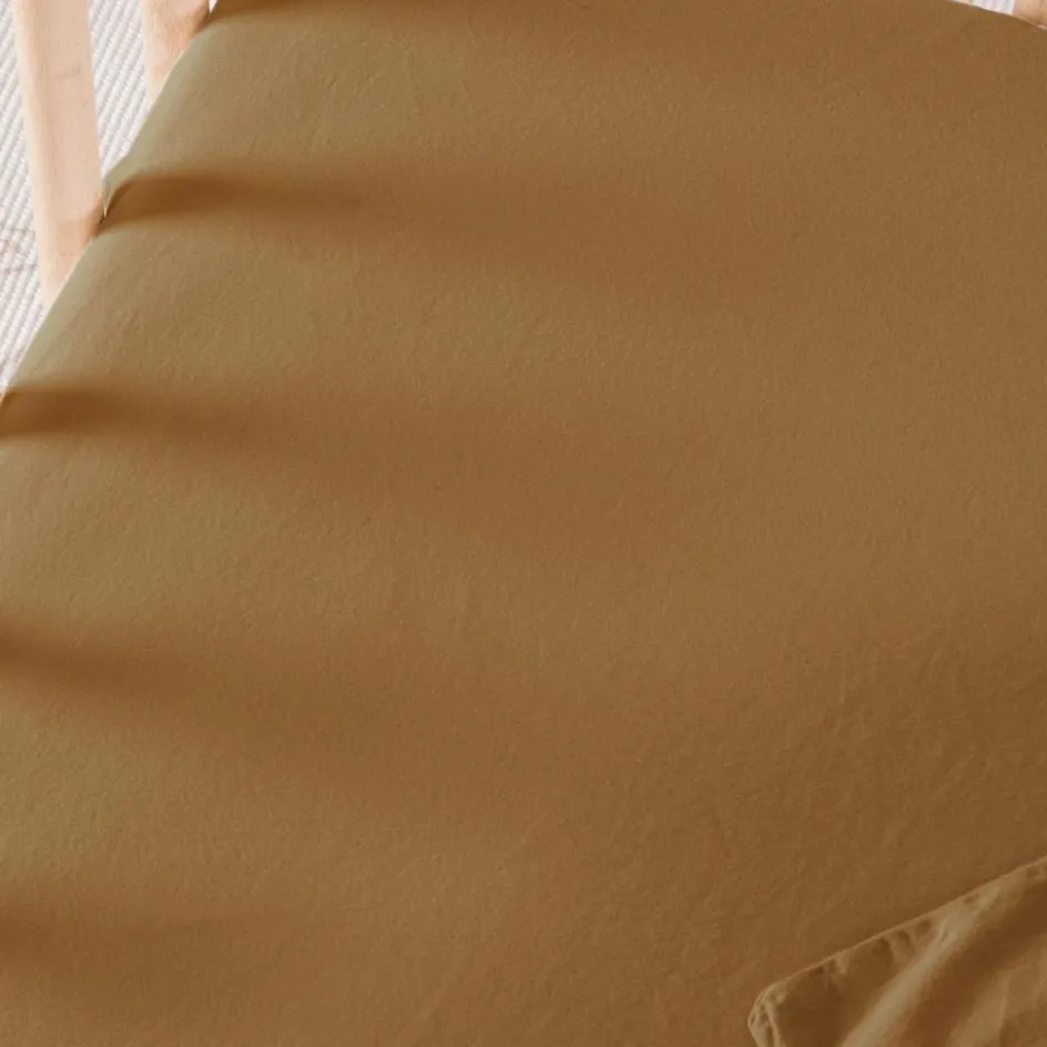 Drap housse satin de coton bio Ambre (70 x 140 cm)|Kadolis Hot