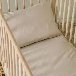 Drap housse satin de coton bio Lin (70 x 140 cm)|Kadolis Sale