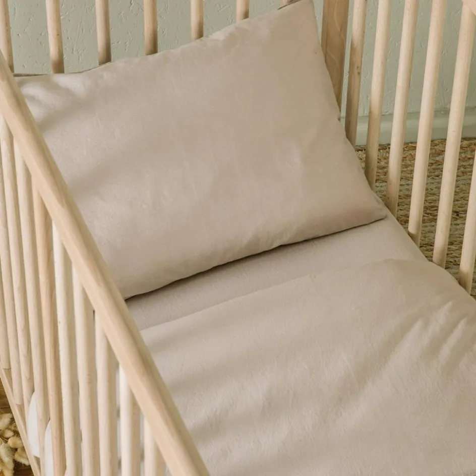 Drap housse satin de coton bio Lin (70 x 140 cm)|Kadolis Sale