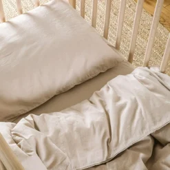 Drap housse satin de coton bio Lin (70 x 140 cm)|Kadolis Sale