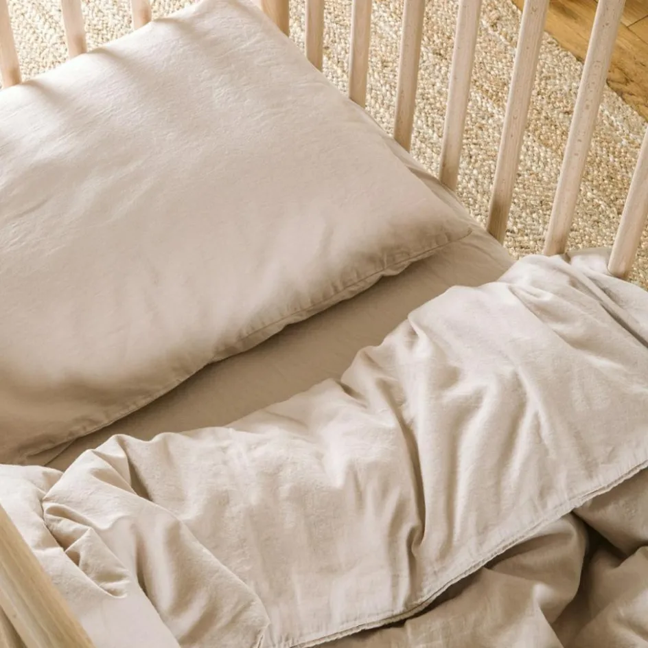 Drap housse satin de coton bio Lin (70 x 140 cm)|Kadolis Sale