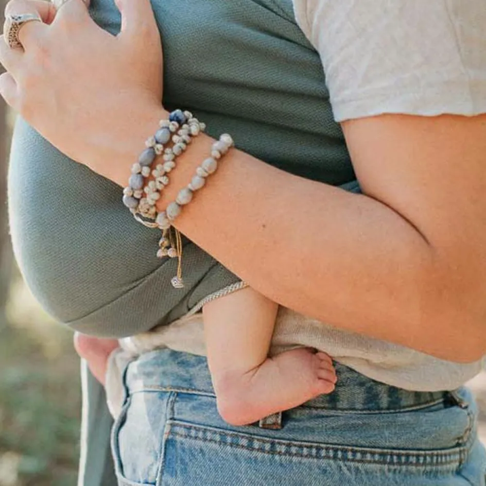 Clearance NéoBulle Echarpe de portage Sling sans noeud tissé en coton bio vert eucalyptus