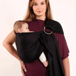 Echarpe de portage Sling tissée sans nœud Noir|Love Radius New