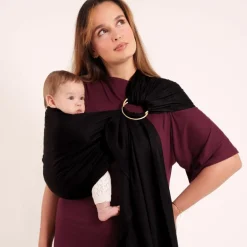 Echarpe de portage Sling tissée sans nœud Noir|Love Radius New