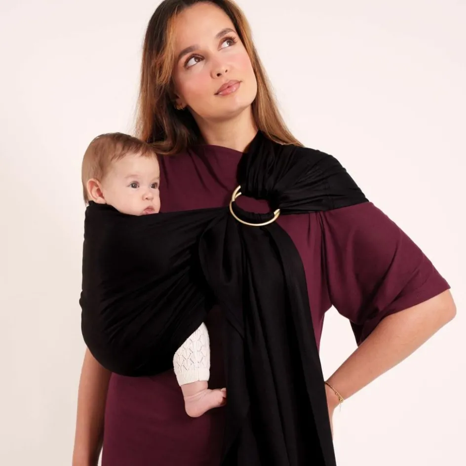 Echarpe de portage Sling tissée sans nœud Noir|Love Radius New