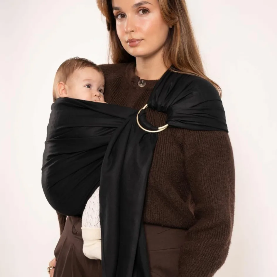 Echarpe de portage Sling tissée sans nœud Noir|Love Radius New