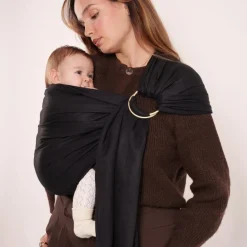 Echarpe de portage Sling tissée sans nœud Noir|Love Radius New