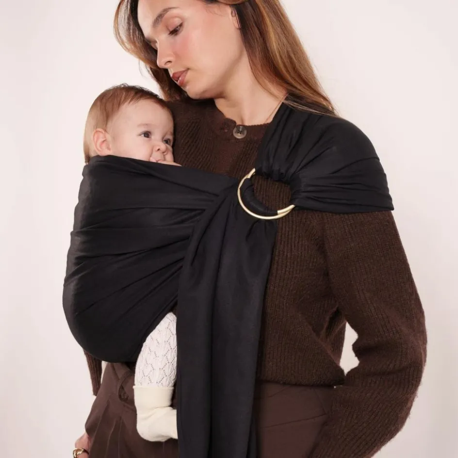 Echarpe de portage Sling tissée sans nœud Noir|Love Radius New