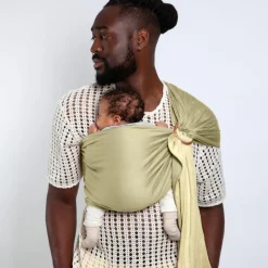 Echarpe de portage Sling sans nœud Vanille-Eucalyptus|Love Radius