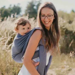 Echarpe de portage tissée en coton bio bleu cobalt (4,60 m)|NéoBulle Discount