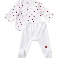 Discount BB & Co Ensemble cache-coeur + pantalon à pied Mon petit coeur (1 mois)