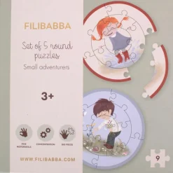 Ensemble de 5 puzzles ronds Petits aventuriers|Filibabba Online