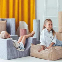 Wigiwama Ensemble de jeu arc-en-ciel Blueberry Blue velours côtelé