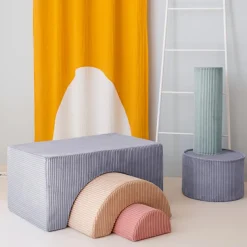 Wigiwama Ensemble de jeu arc-en-ciel Blueberry Blue velours côtelé