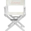 Fauteuil metteur en scène rose clair pieds blancs (personnalisable)|ANVIE Discount