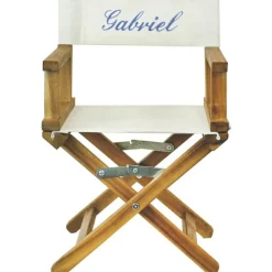 Fauteuil metteur en scène bleu roi pieds bois (personnalisable)|ANVIE New