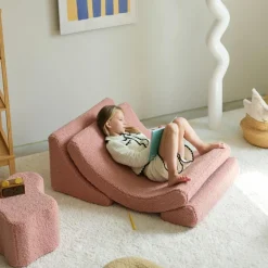 New Wigiwama Fauteuil Moon Guava Pink molletonné