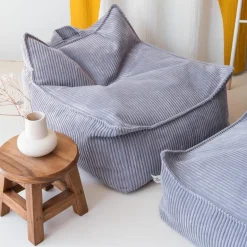 Fauteuil pouf Blueberry velours côtelé|Wigiwama Sale