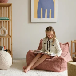 New Wigiwama Fauteuil pouf Guava Pink molletonné