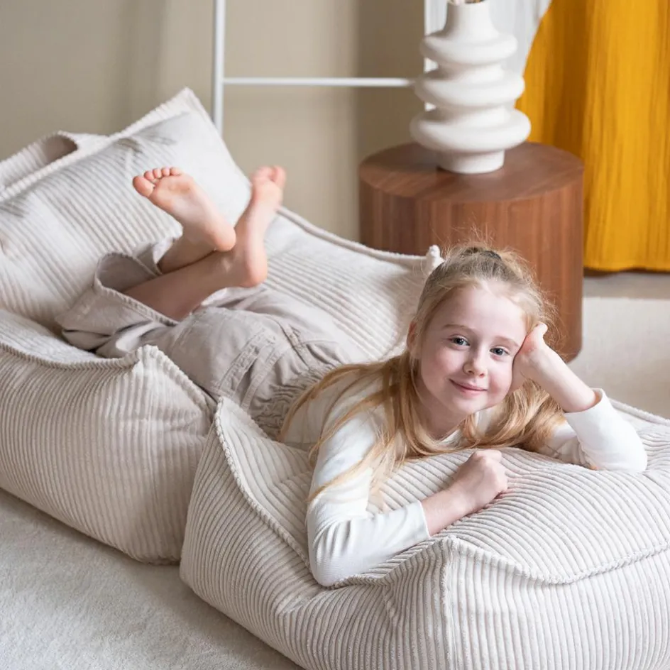 Fauteuil pouf Marshmallow velours côtelé|Wigiwama