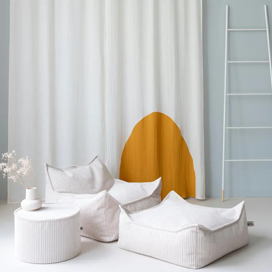 Fauteuil pouf Marshmallow velours côtelé|Wigiwama
