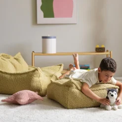 Outlet Wigiwama Fauteuil pouf Matcha molletonné