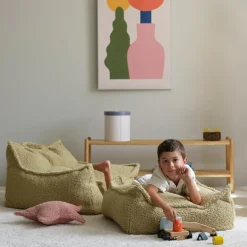 Outlet Wigiwama Fauteuil pouf Matcha molletonné