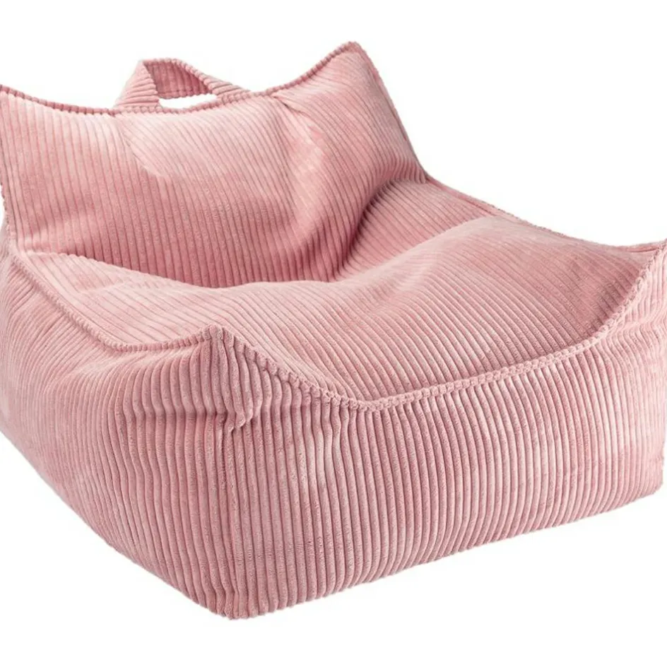 Fauteuil pouf Pink Mousse velours côtelé|Wigiwama Discount