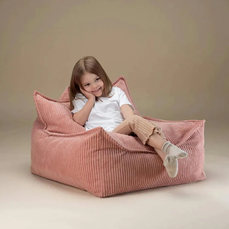 Fauteuil pouf Pink Mousse velours côtelé|Wigiwama Discount