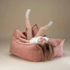 Fauteuil pouf Pink Mousse velours côtelé|Wigiwama Discount