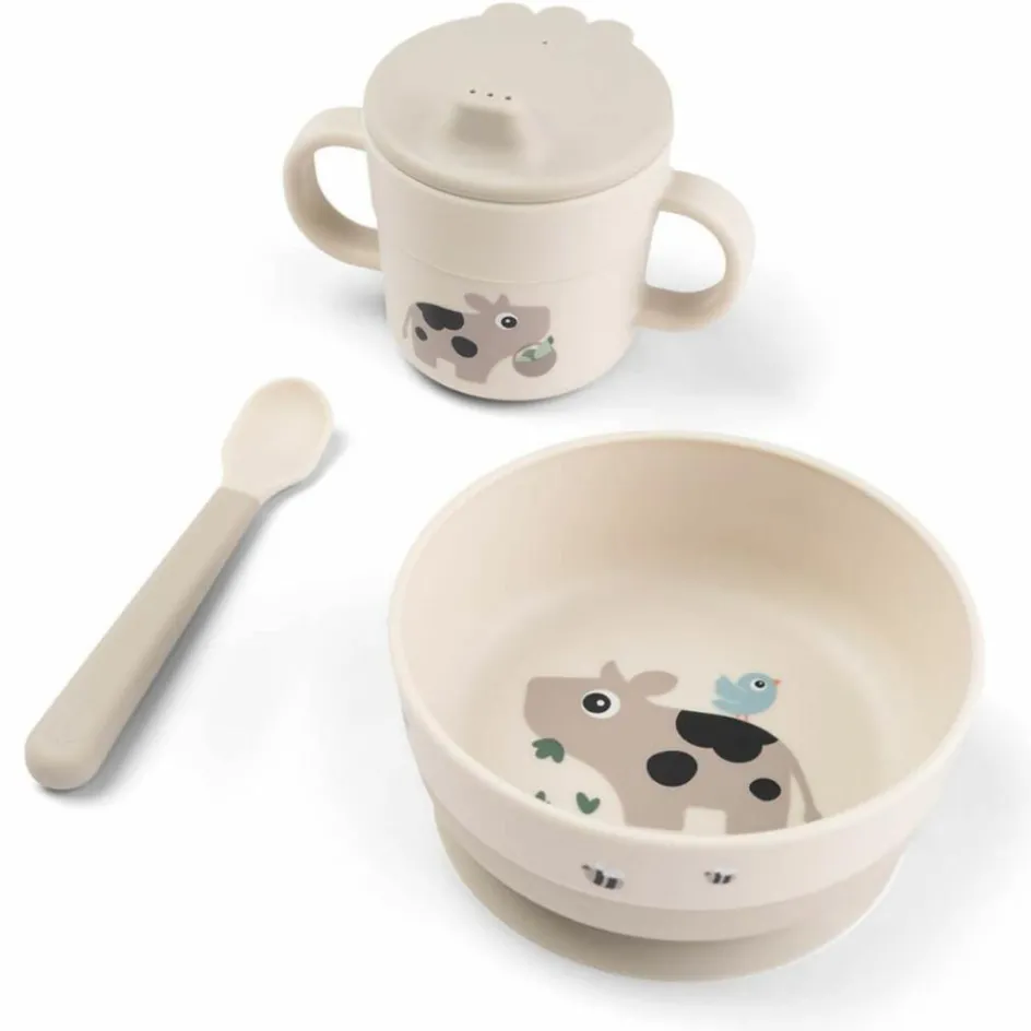 New Done by Deer Foodie coffret premier repas ventouse Tiny farm Sable